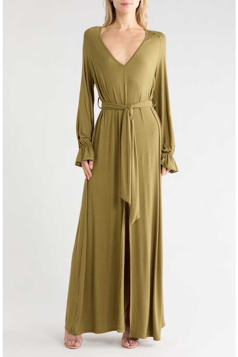 Oversize Bell Sleeve Maxi Dress, Main, color, OLIVE