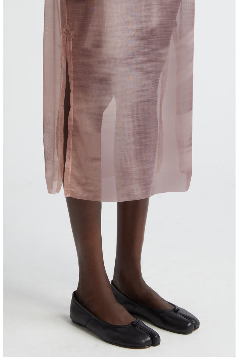 Euphoric Sheer Mesh Midi Skirt, Alternate, color, BROWN PRINT MULTI