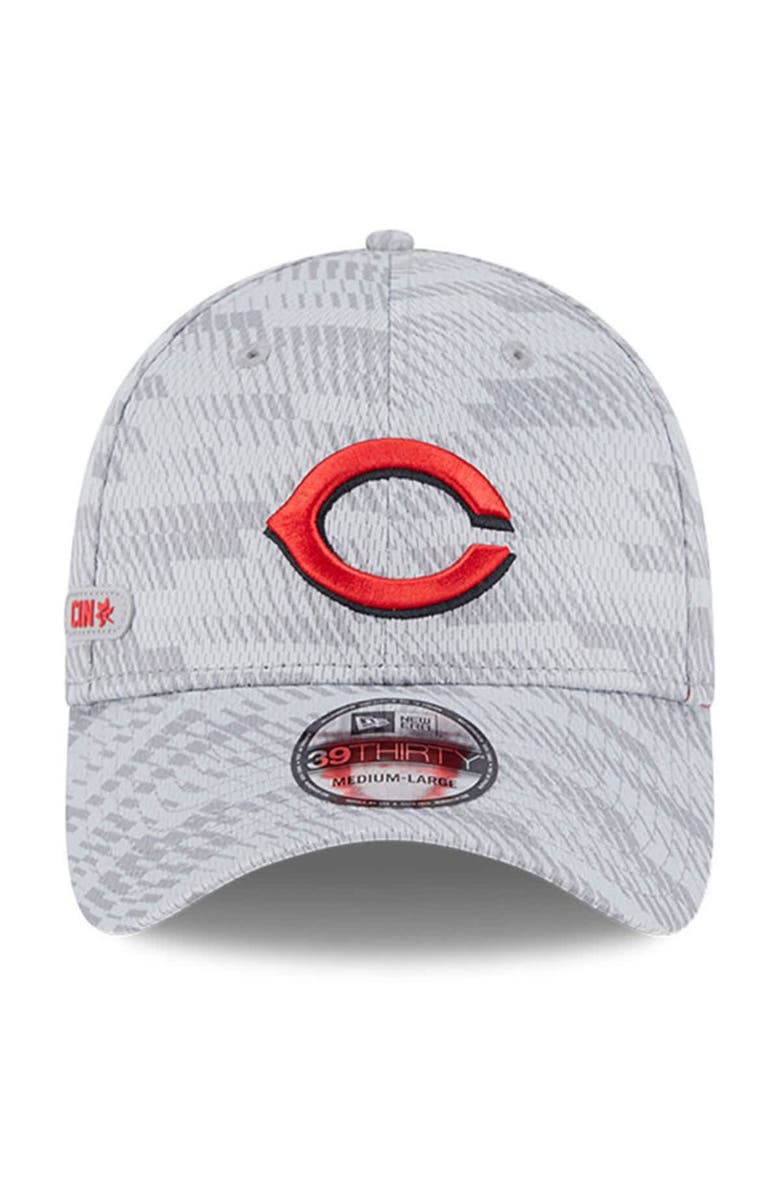New Era Men's New Era Gray Cincinnati Reds 2025 MLB Clubhouse 39THIRTY Flex Hat, Alternate, color,
