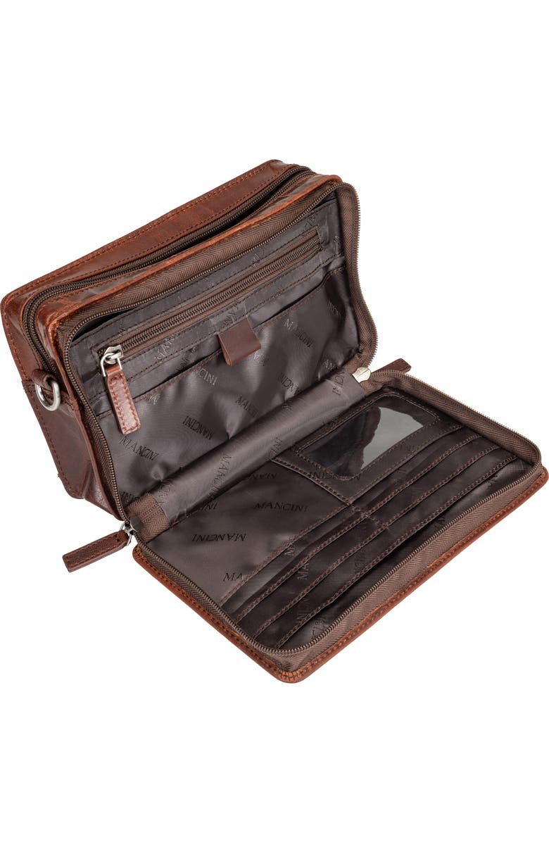 Mancini Buffalo Tote with Zippered Organizer, Alternate, color, Brown