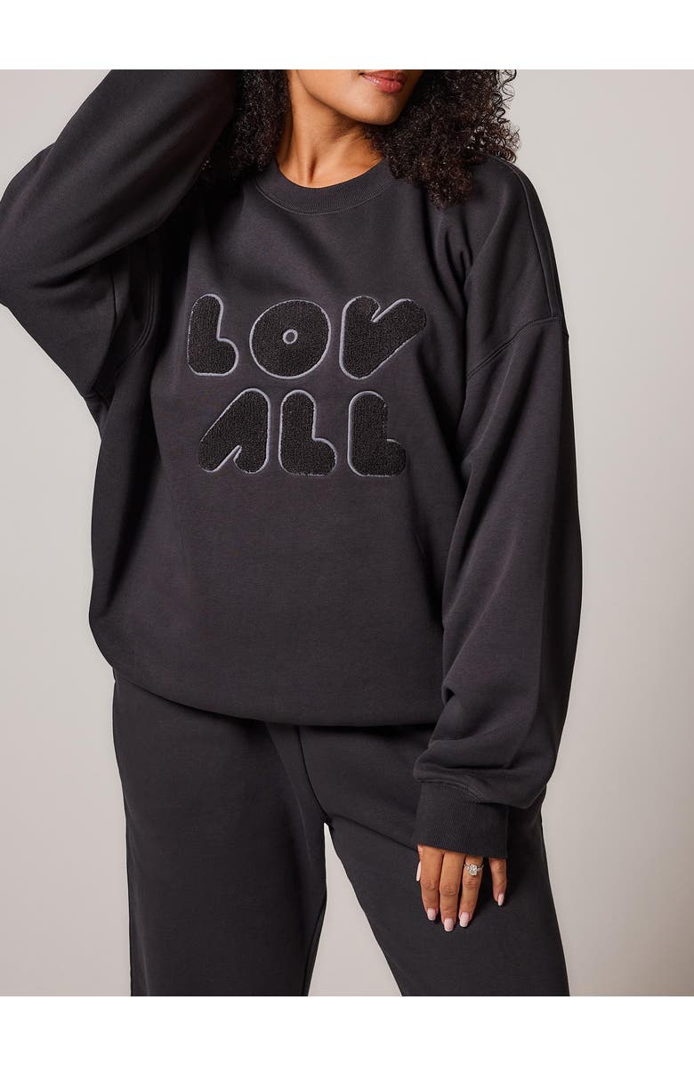 LOVALL Oversized Long Sleeve Sweatshirt, Alternate, color, Shadow