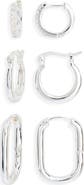 NORDSTROM RACK Demi Fine Set of 3 Cubic Zirconia Huggie Hoop Earrings