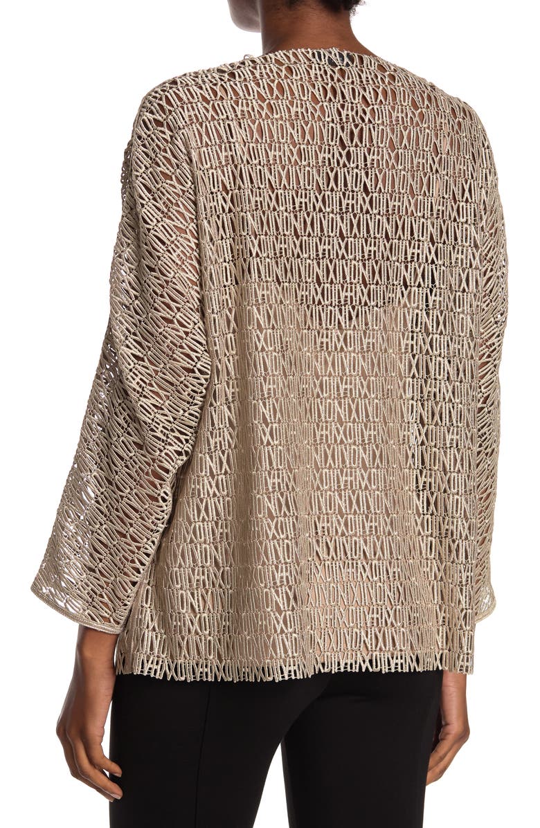 Akris Roman Numeral Cowl Neck Blouse, Alternate, color, Canvas