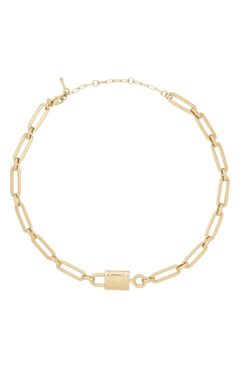 Padlock Paperclip Chain Necklace