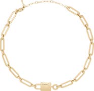 Kate Spade New York Padlock Paperclip Chain Necklace