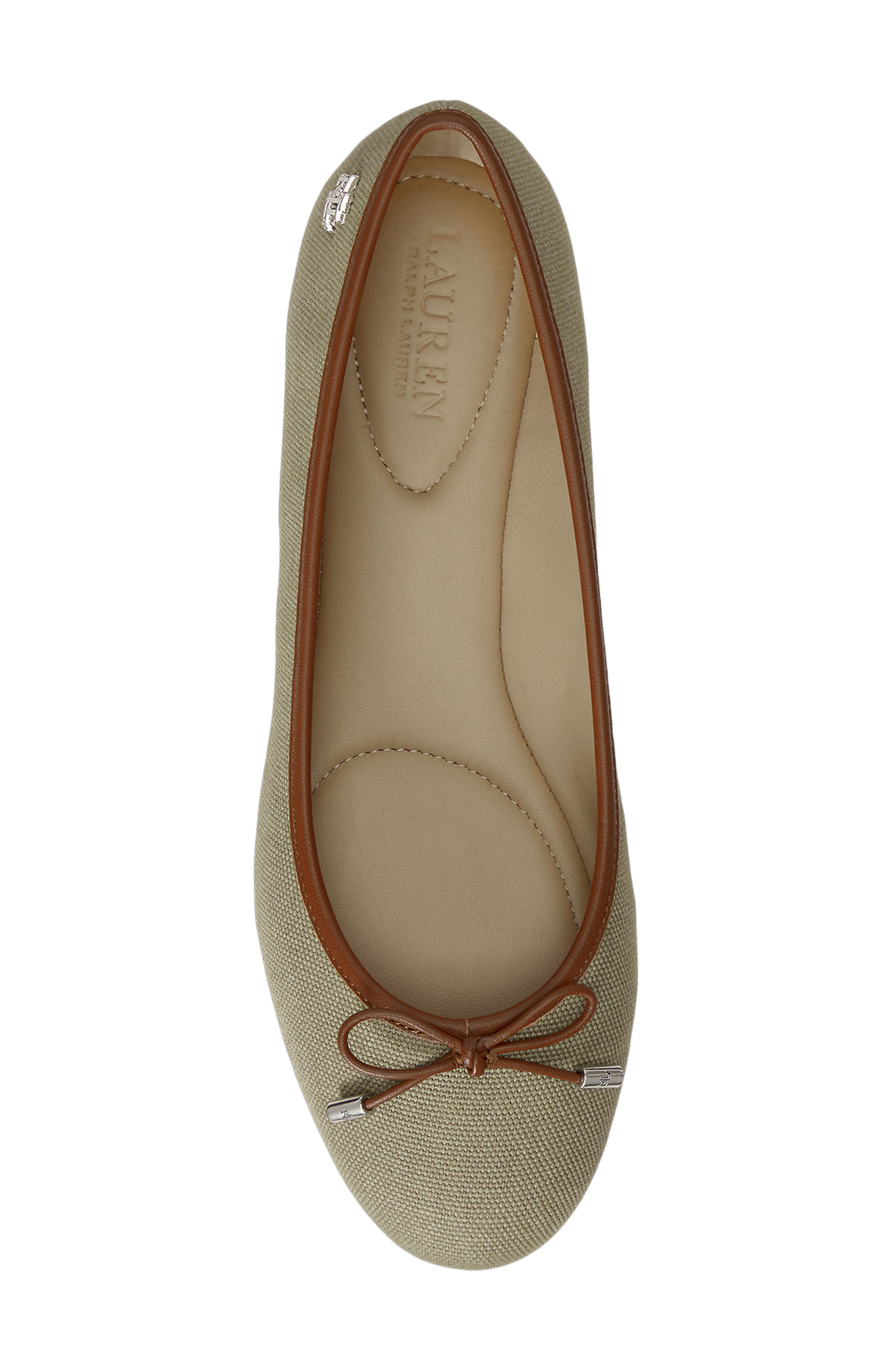 Ralph Lauren Jayna Ballet Flat, Alternate, color, Light Agave/ Lauren Tan