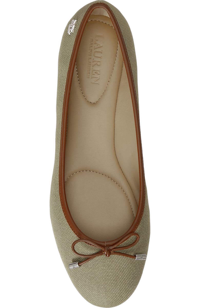 Ralph Lauren Jayna Ballet Flat, Alternate, color, Light Agave/ Lauren Tan