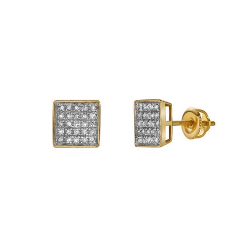Luvmyjewelry Ninar 10k Yellow Gold Diamond Unisex Earrings In 10k Yellow Gold