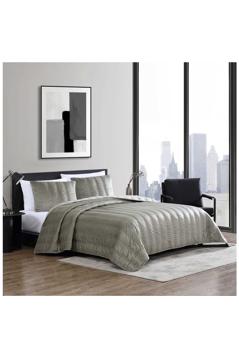 Velvet Linear Stitch Quilt Set, Alternate, color, SILVER LEAF