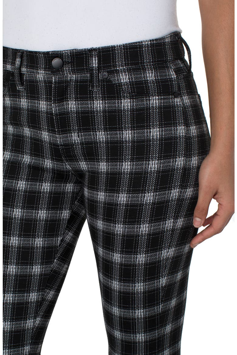 Plaid Ponte Leggings, Alternate, color, BLACK/ WHT W GLN P