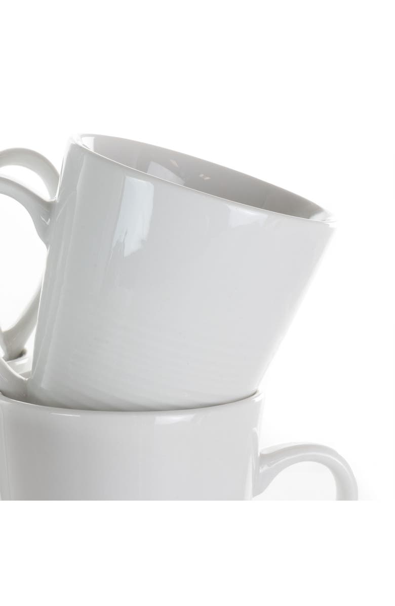 Elama Amie 8 Piece 12 Ounce Porcelain Mug Set, Alternate, color, White