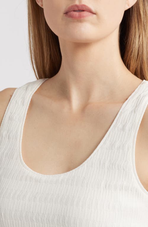 Anne Klein Pucker Wave Knit Scoop Neck Tank In Light Dune