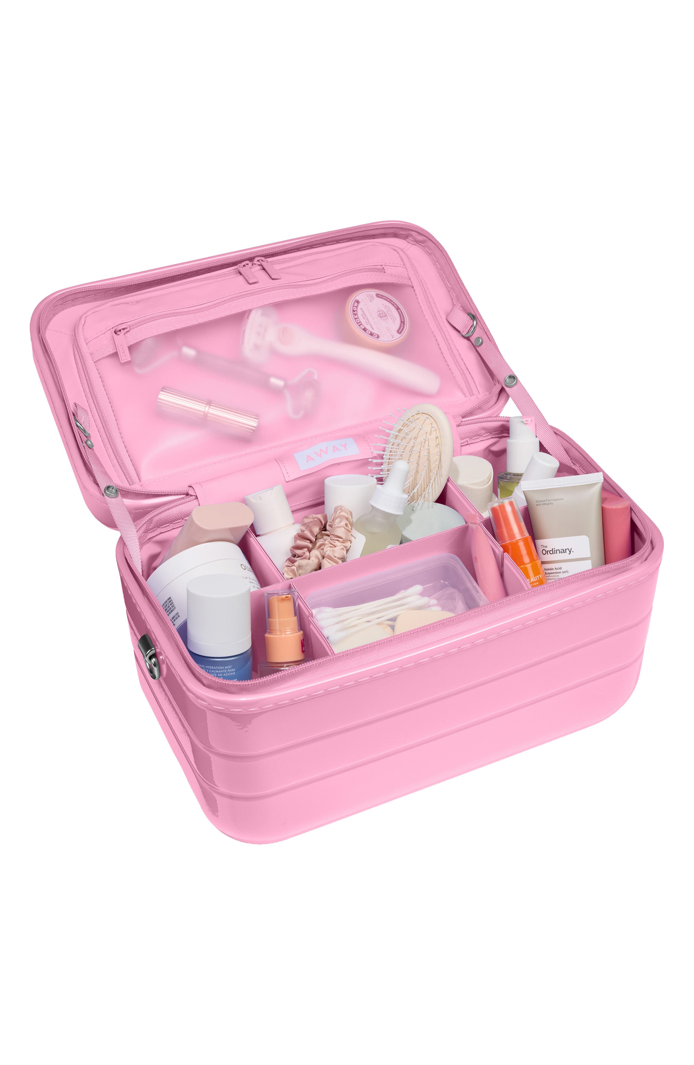 Away The Train Case, Alternate, color, Glazed Mochi Pink