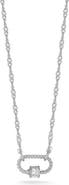 SPHERA MILANO Oval Lock Cubic Zirconia Pendant Necklace