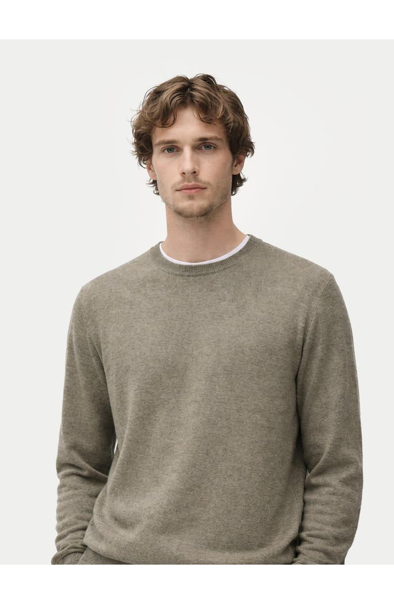 GOBI Mongolian Cashmere Essential Crewneck Cashmere Sweater, Alternate, color, Vetiver