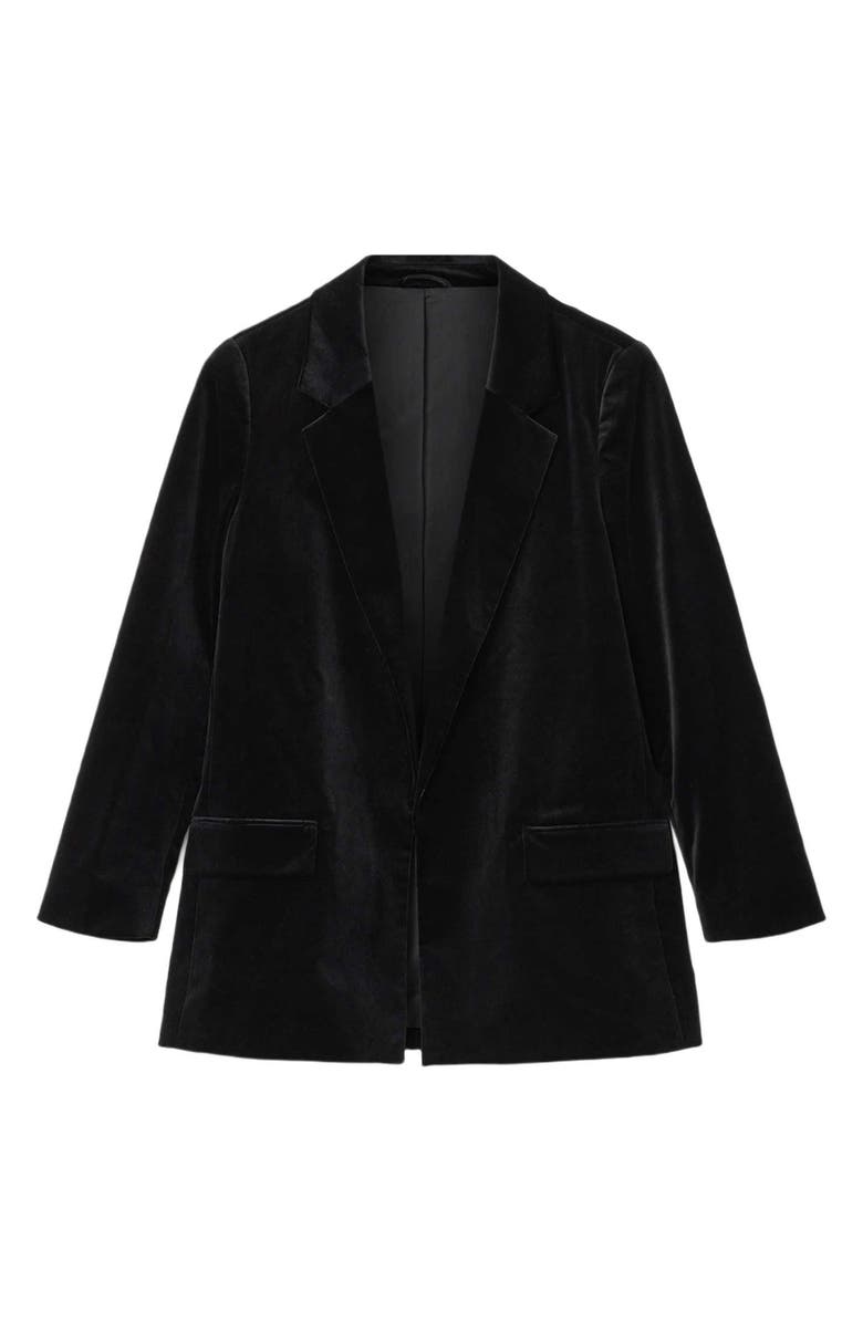 AllSaints Aleida Velvet Blazer, Alternate, color, Black