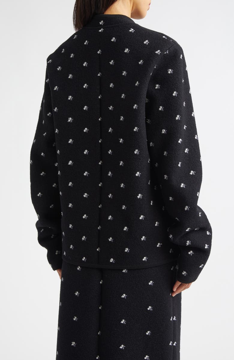 RIER Walker Floral Embroidered Wool Jacket, Alternate, color, Black Flowers Dense