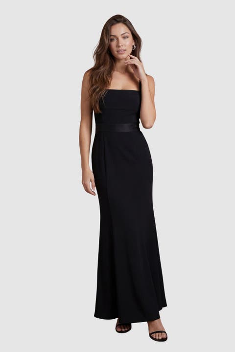 Square Neck Satin Maxi Dress