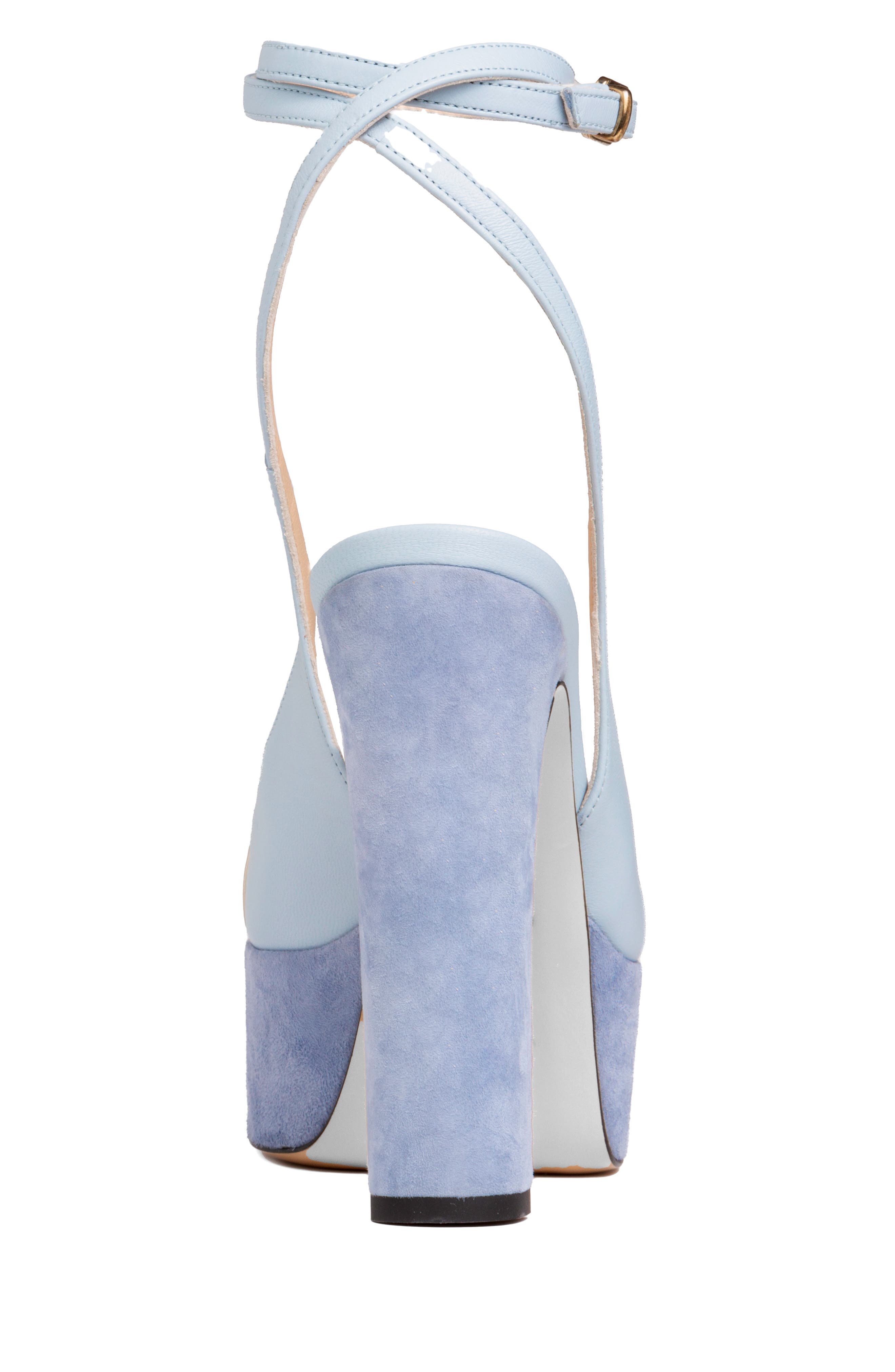 Odessa Ankle Strap Cap Toe Platform Pump, Alternate, color, SKY BLUE