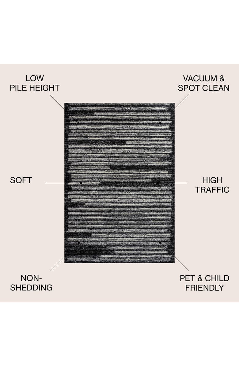 JONATHAN Y Khalil Modern Berber Stripe Area Rug, Alternate, color, Black/Cream