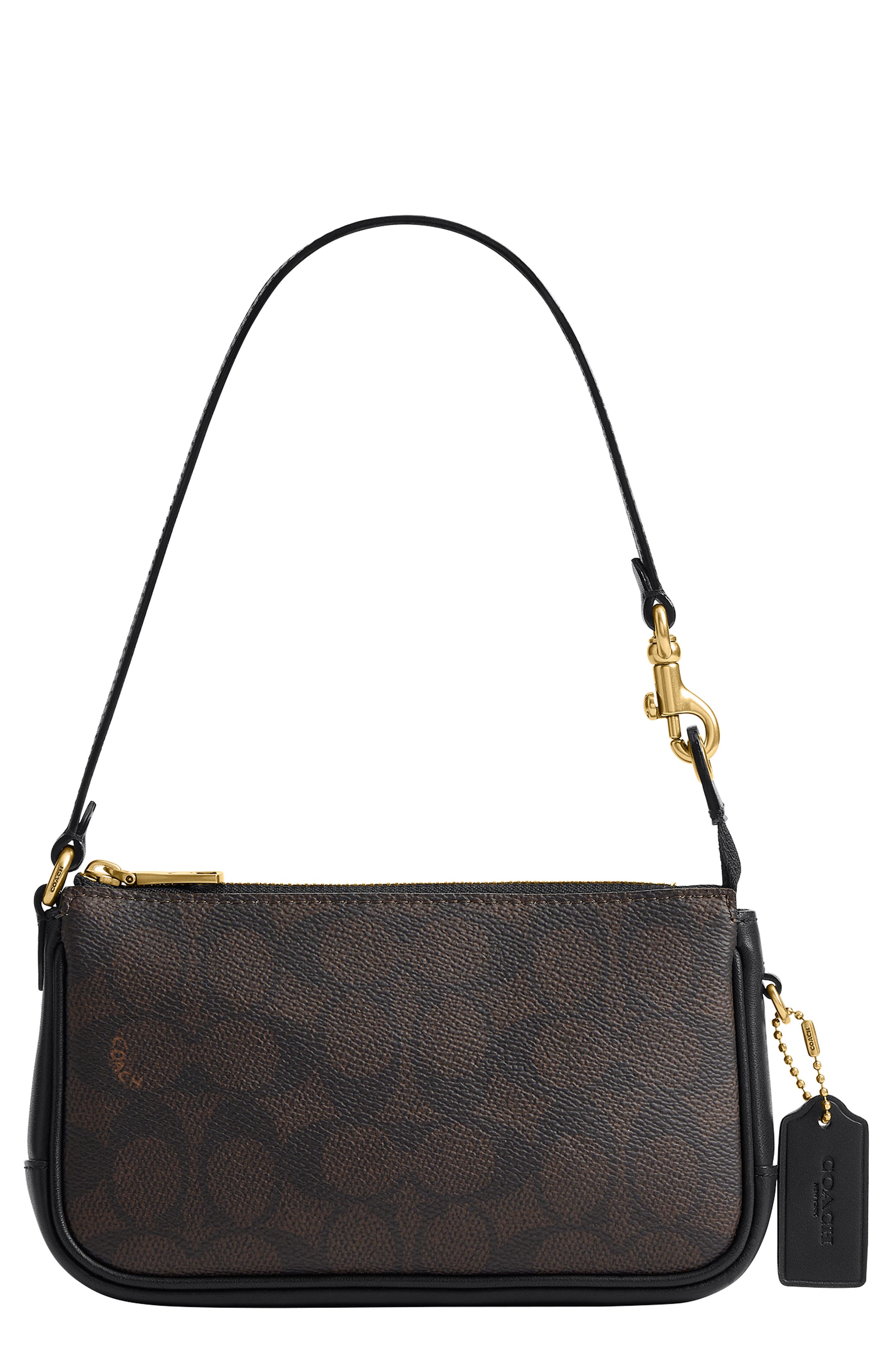 Plaza 18 Signature UpcraftedLeather Shoulder Bag, Main, color, B4/ WALNUT BLACK