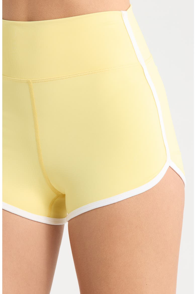 Sporty High Waist Performance Shorts, Alternate, color, POPCORN
