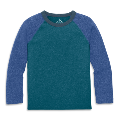 Kids Heathered Long Sleeve Baseball Tee