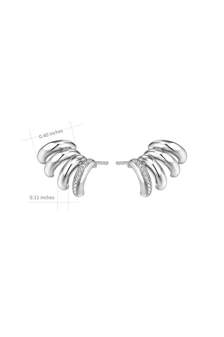 Stella Diamond Earrings | 10 natural diamonds | 925 Sterling Silver | Earrings | Pin | White Rhodium, Alternate, color, White Rhodium