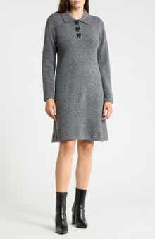 Collared Long Sleeve Sweater Dress