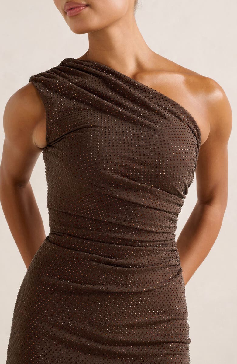 Ever New Audrina One-Shoulder Maxi Dress, Alternate, color, Chocolate