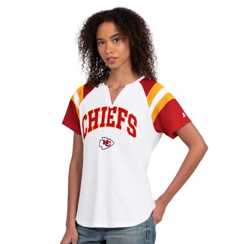 Women's Starter  White Kansas City Chiefs Game On Notch Neck T-Shirt