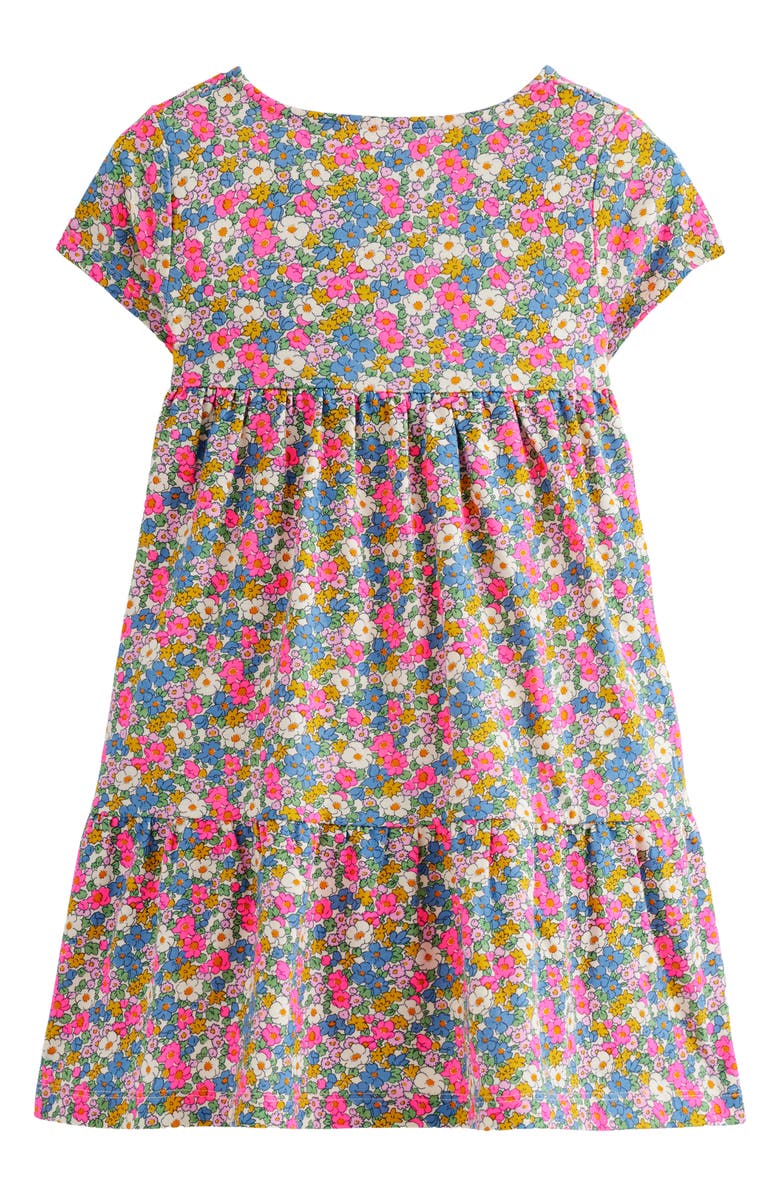 Mini Boden Kids' Ariel Tiered Cotton Jersey T-Shirt Dress, Alternate, color, Ditsy Floral