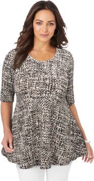 Jessica London Stretch Cotton Peplum Tunic