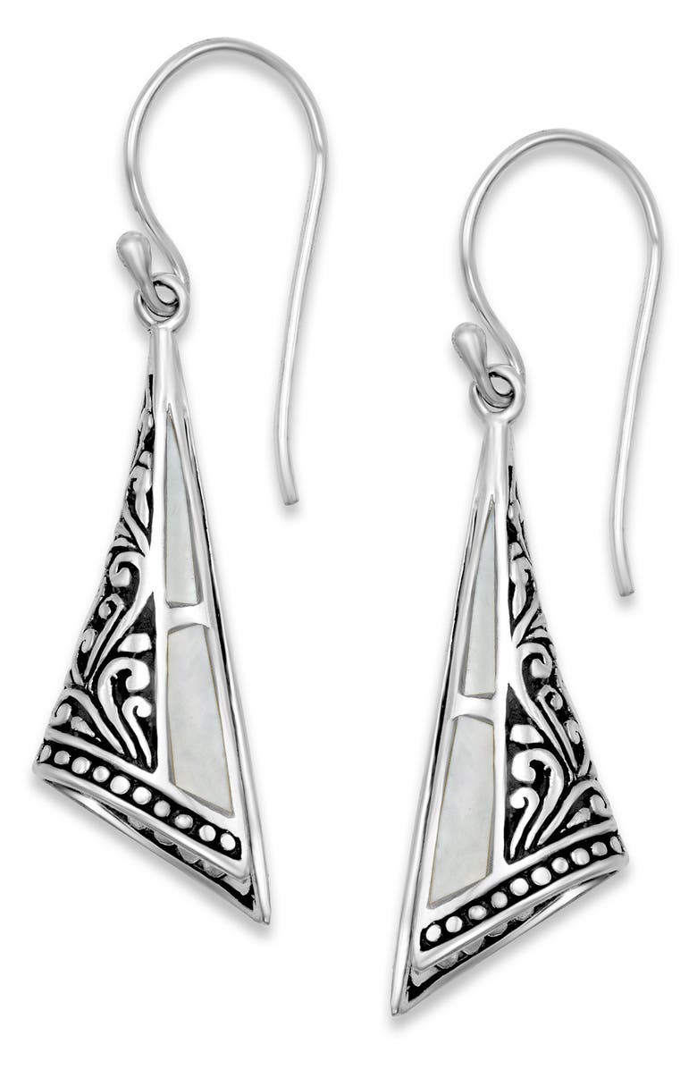 SAMUEL B. Trumpet Drop Earrings, Main, color, White