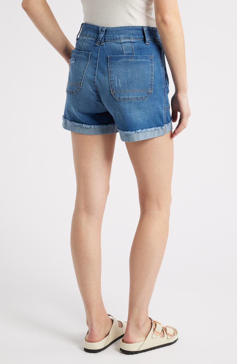 Wit & Wisdom 'Ab'Solution Patch Pocket High Waist Denim Shorts, Alternate, color, Medium Blue Vintage