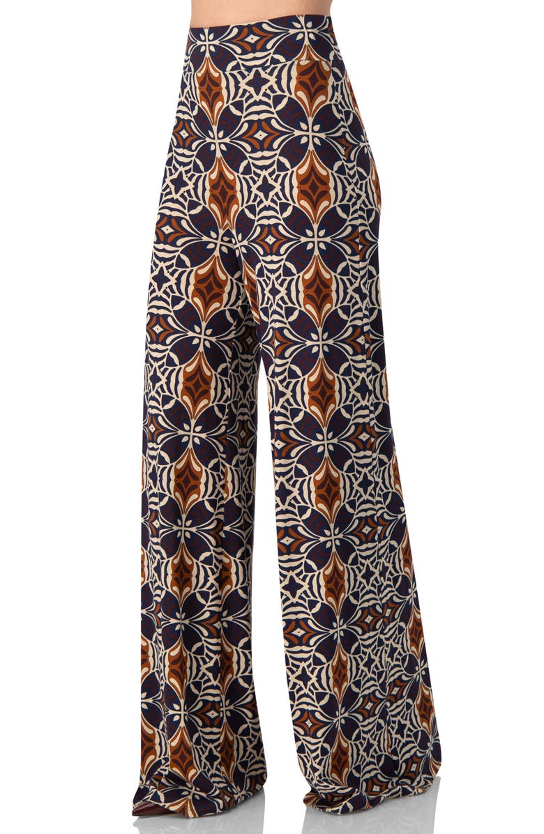 IVONNE Wide-Leg Patterned Palazzo Trousers, Alternate, color, Multi-Brown