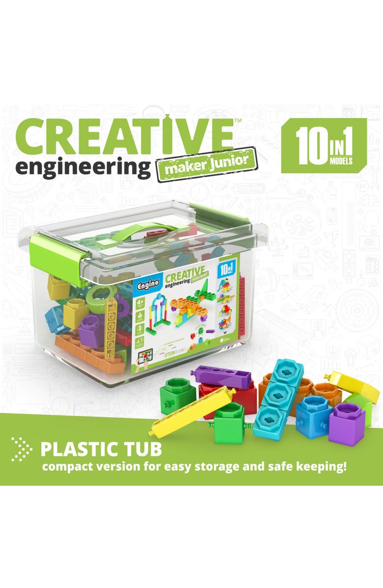 Engino Creative Engineering Maker Junior 10 In 1 Multimodel Brick Building, Alternate, color, Multicolored