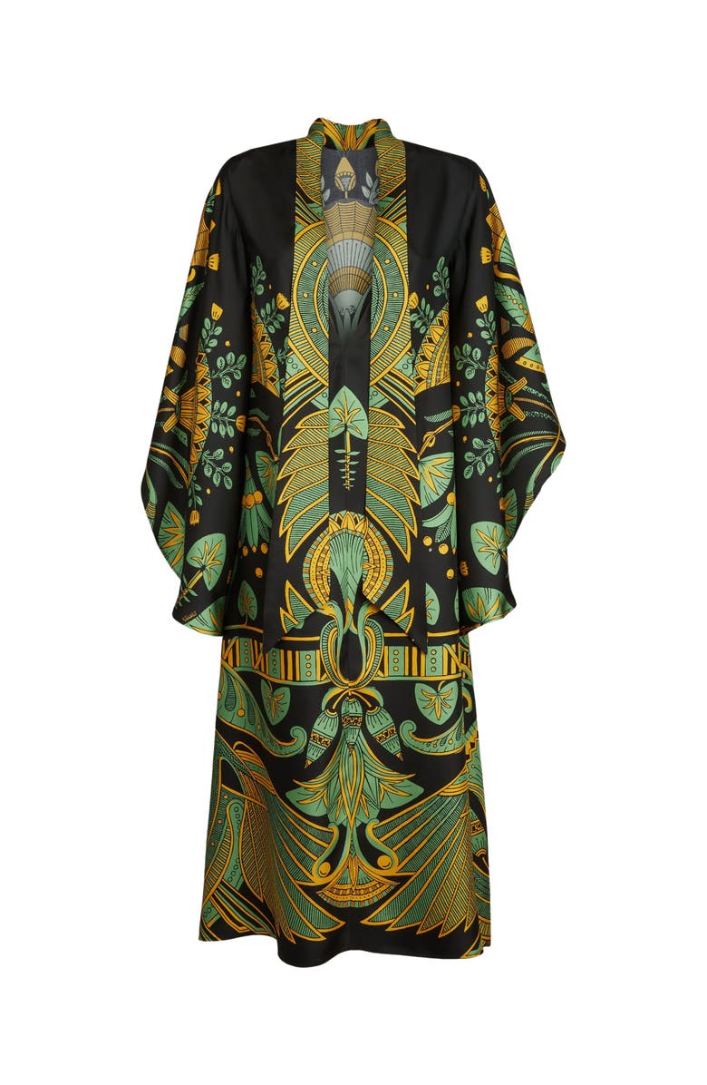 La DoubleJ Magnifico Midi Dress The Nile Placée Black, Alternate, color, The Nile Placée Black