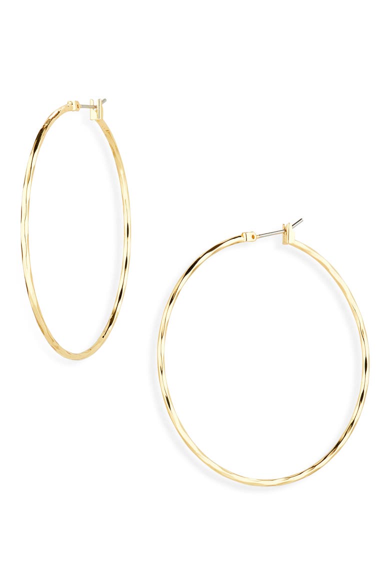 Twin Twisted Hoop Earrings, Main, color, GOLD