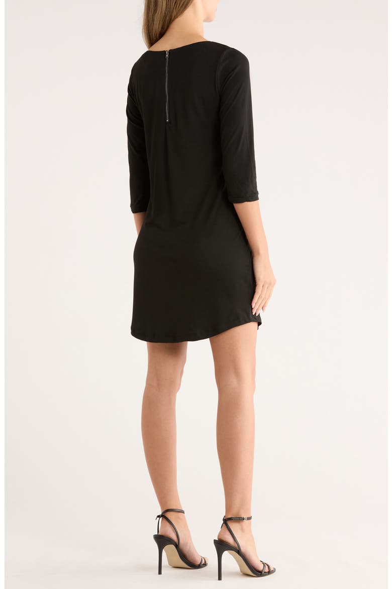 Eros Stretch Jersey Shift Dress, Alternate, color, BLACK