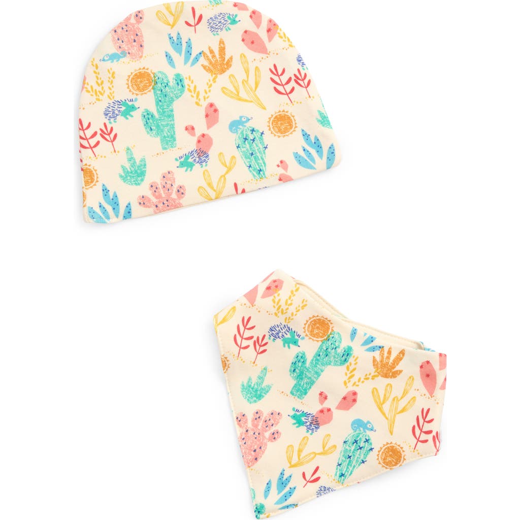 Apple Park Organic Cotton Hat & Bib Set In Multi