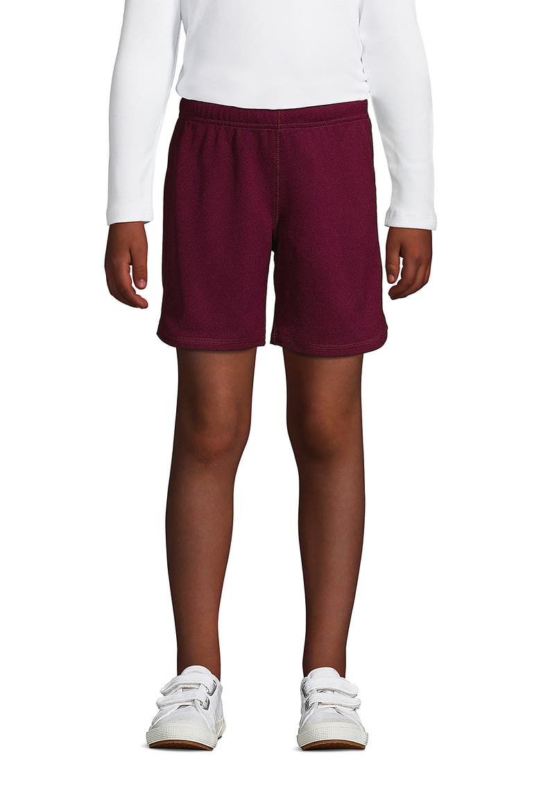 School Uniform Girls Mesh Gym Shorts, Main, color, Burgundy