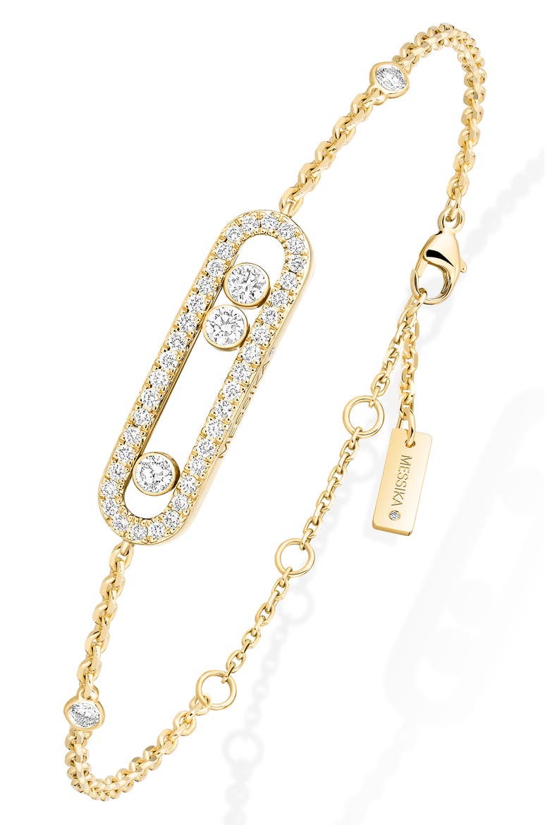Baby Move Pavé Diamond Bracelet, Main, color, YELLOW GOLD