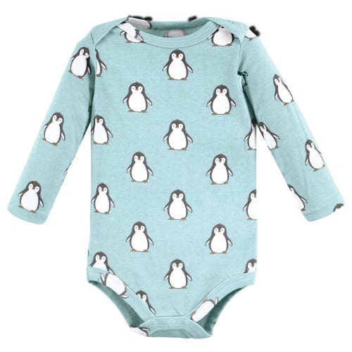 Hudson Baby Cotton Long-sleeve Bodysuits 5-pack In Gray