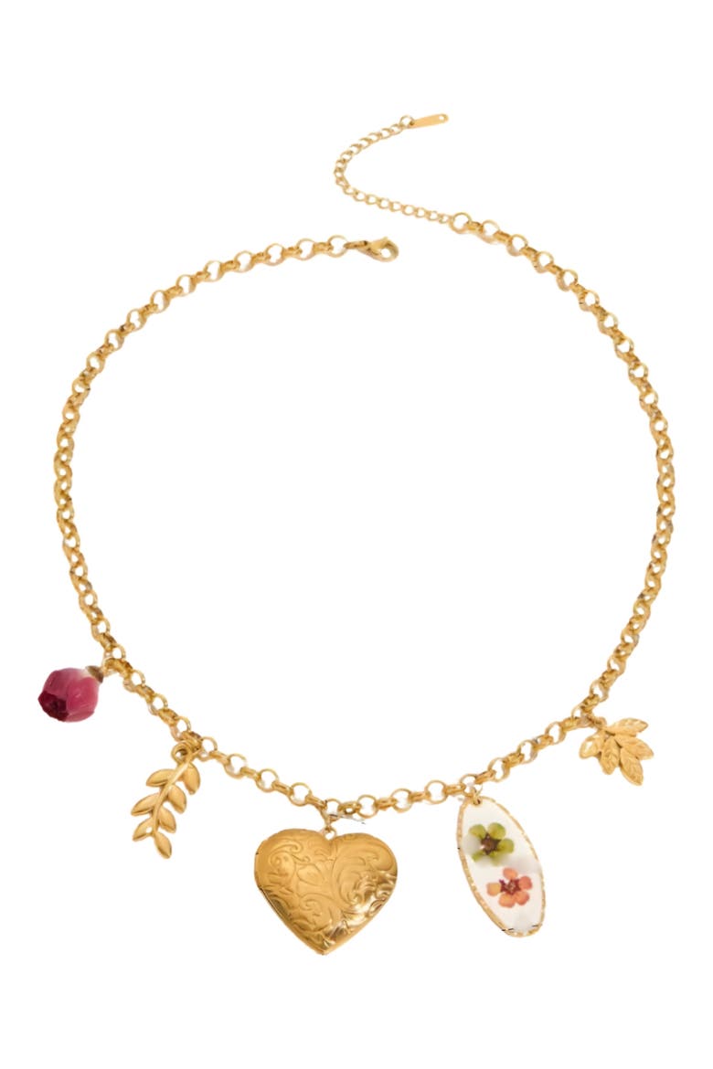 Katie Charm Necklace, Main, color, GOLD