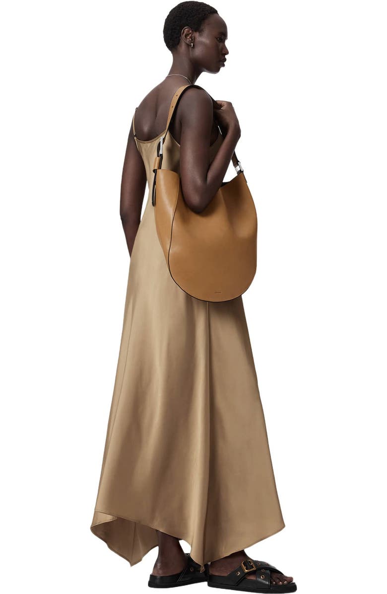 AllSaints Luna Leather Hobo Bag, Alternate, color, Toffee Brown