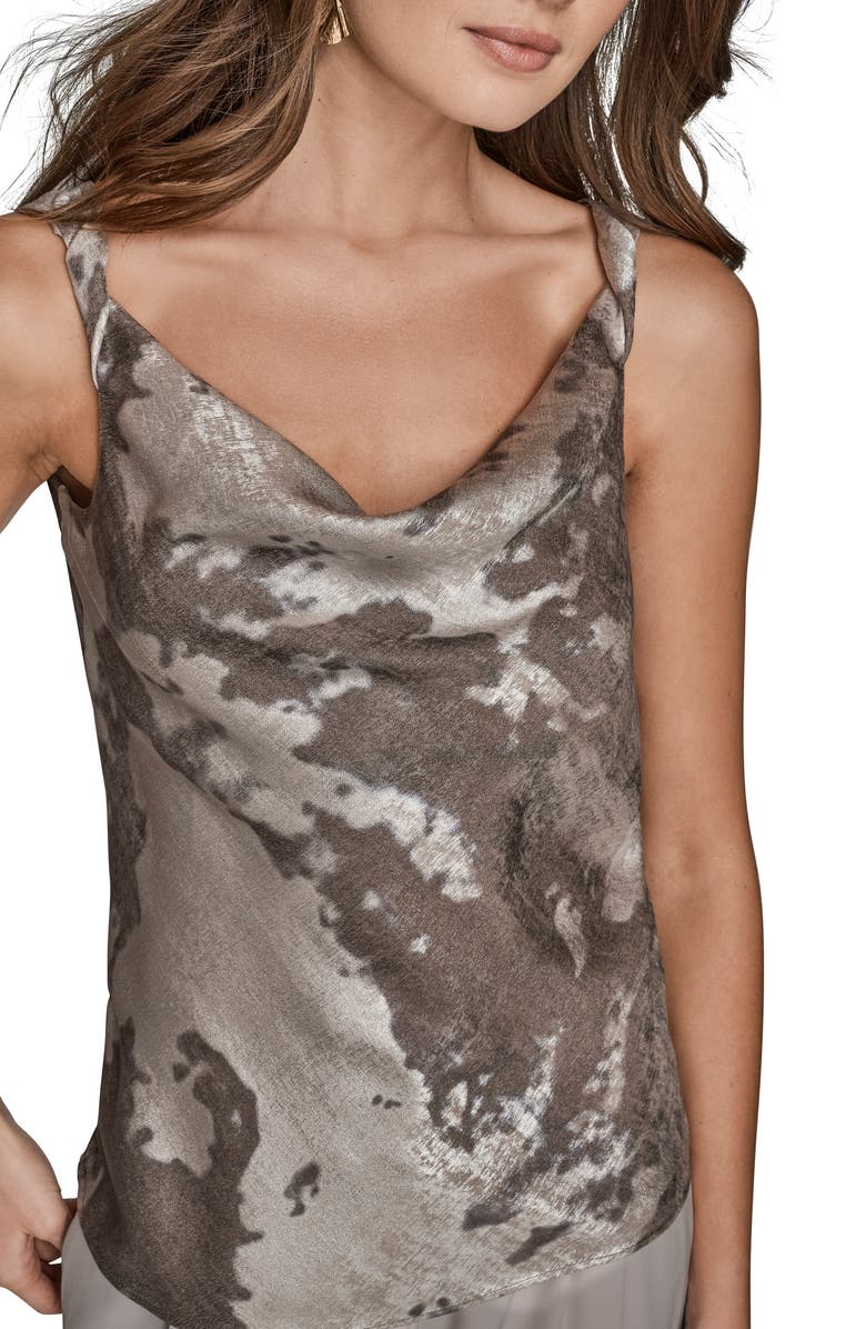 Donna Karan New York Twist Shoulder Metallic Camisole, Alternate, color, Dark Vapor Multi