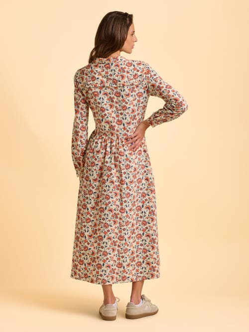 Brakeburn Bella Long Sleeve Shirt Midi Dress In Neutral