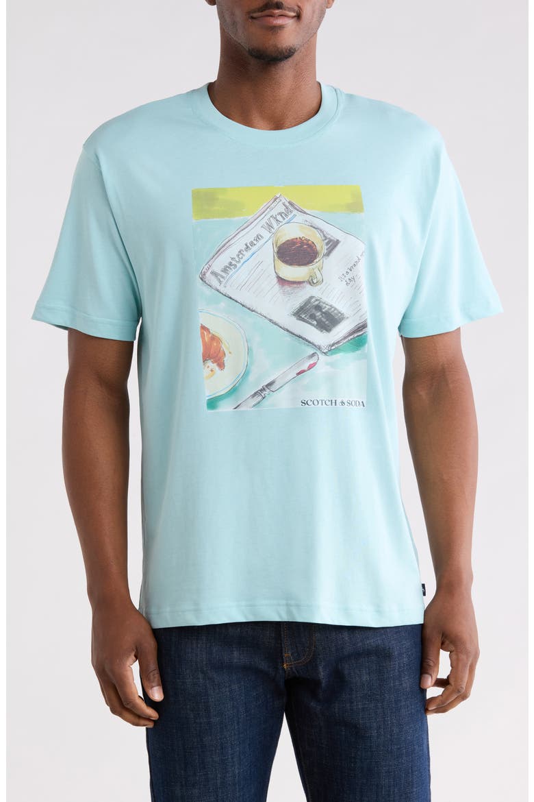 Cotton Graphic T-Shirt, Main, color, CANAL BLUE