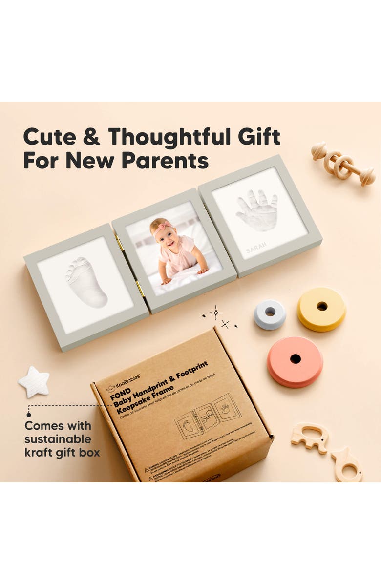 KeaBabies Fond Hand & Footprint Keepsake Frame, Alternate, color, Cloud Gray